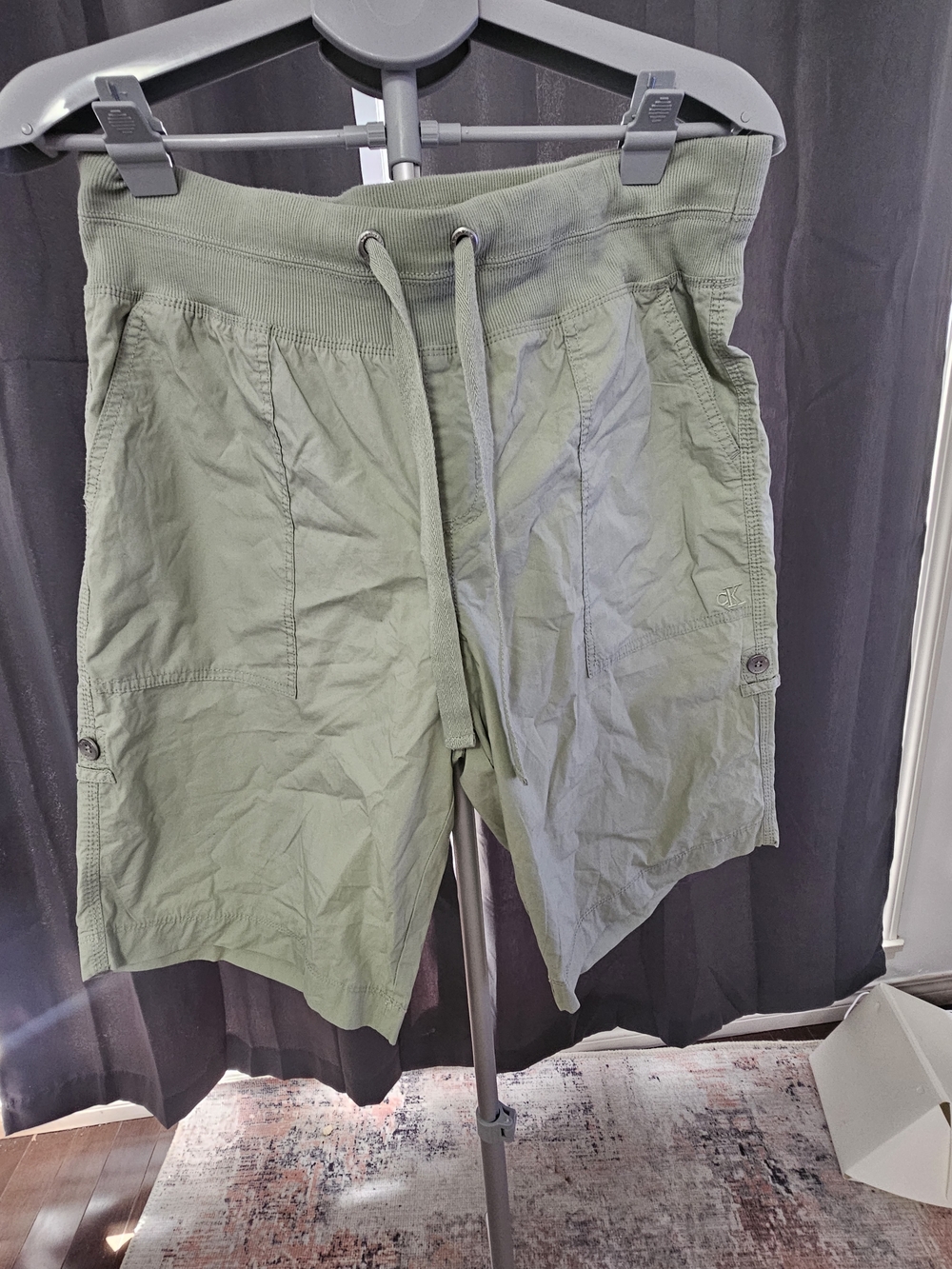 Calvin Klein Olive Green Drawstring Cargo Shorts